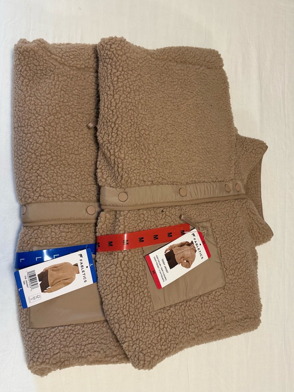 Fabletics Beige/Tan Teddy Sherpa Snap Jacket